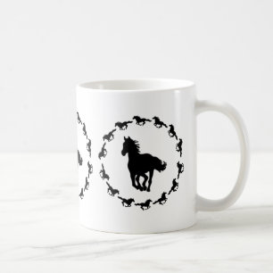 Taza De Café Silhouette de diseño de caballos