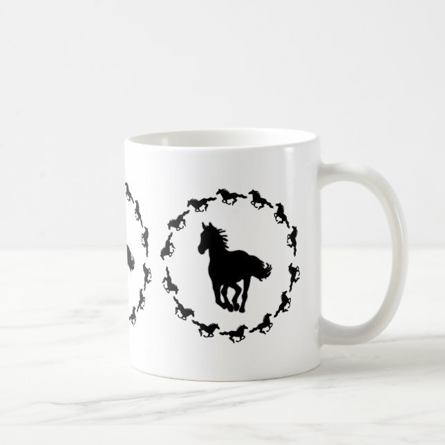 Taza De Café Silhouette de diseño de caballos (Derecha)