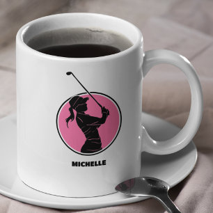 Taza De Café Silhouette de Golf Pink Ladies
