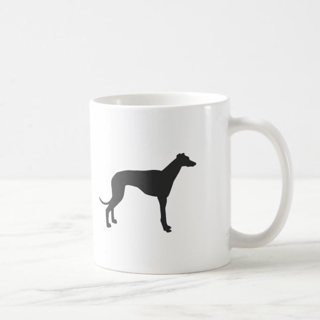 Taza De Café Silhouette de Greyhound en negro (Derecha)