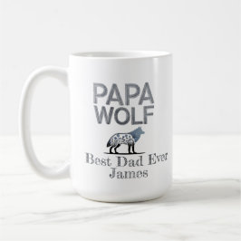 Taza De Café Silhouette de la naturaleza del Papa Wolf personal