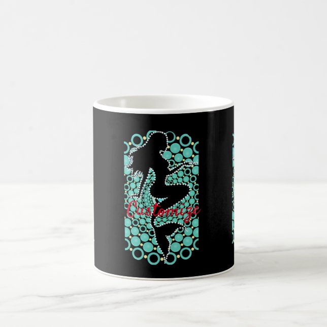 Taza De Café Silhouette de sirena en burbujas Thunder_Cove (Centro)