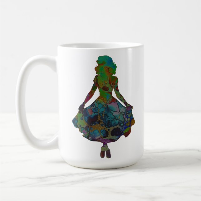 Taza De Café Silhouette De Una Dama (Izquierda)