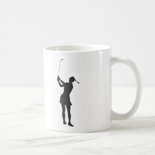 Taza De Café Silhouette de una mujer jugando al golf