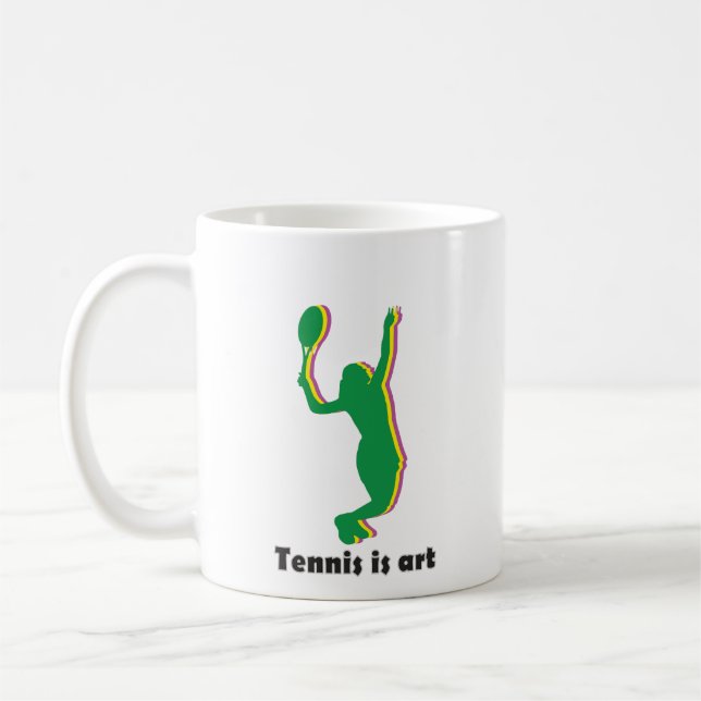 Taza De Café Silhouette de una mujer jugando al tenis (Izquierda)