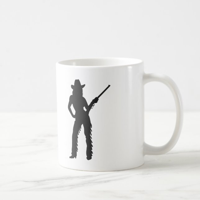 Taza De Café Silhouette de Western Cowgirl (Derecha)