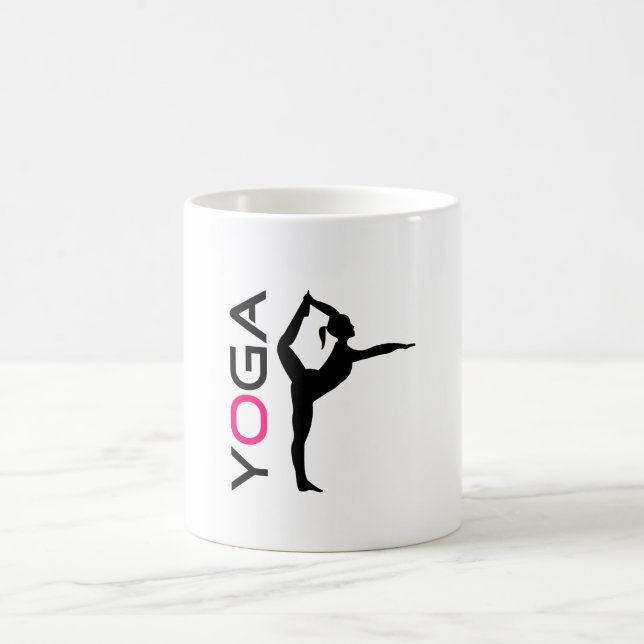 Taza De Café Silhouette de Yoga Pose (Centro)