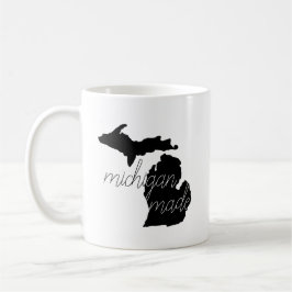 Taza De Café Silhouette Estatal Con Michigan Hizo Tipografía