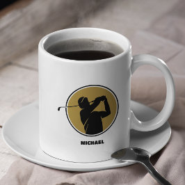 Taza De Café Silhouette Gold Mens Golf