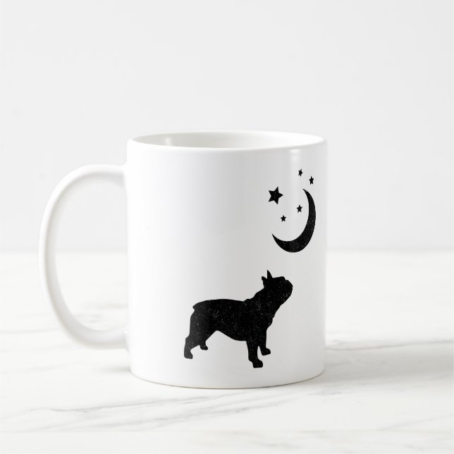 Taza De Café Silhouette negra de Bulldog francés (Izquierda)