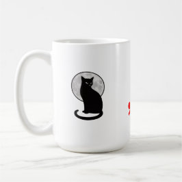 Taza De Café Silhouette para gato y luna negros