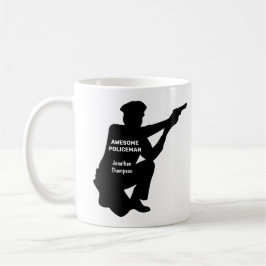 Taza De Café Silhouette Patrolman Personalizado Café Mug