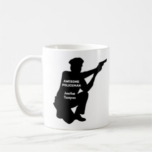 Taza De Café Silhouette Patrolman Personalizado Café Mug