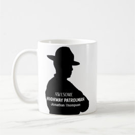 Taza De Café Silhouette Personalizada Highway Patrolman