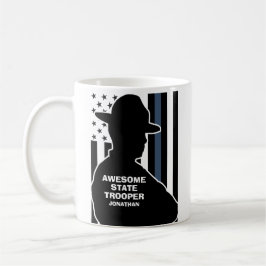 Taza De Café Silhouette Personalized State Trooper