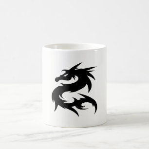 Taza De Café Silhouette Tribal Dragon