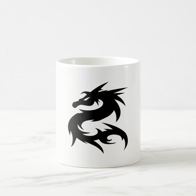 Taza De Café Silhouette Tribal Dragon (Centro)