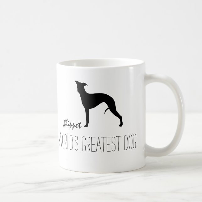 Taza De Café Silhouette Whippet | El mayor Personalizado de per (Derecha)