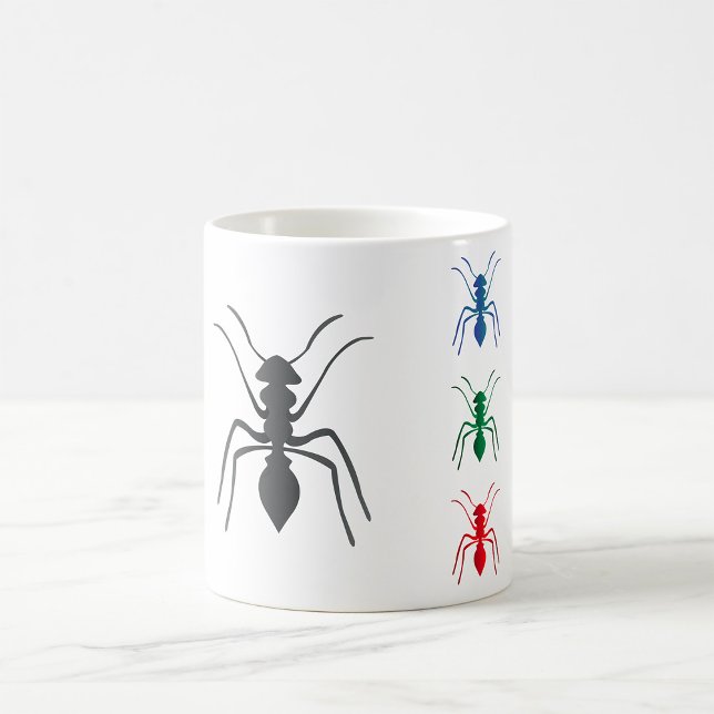 Taza De Café Silhouettes de hormiga Inspira verde azul negro y  (Subido por el creador)