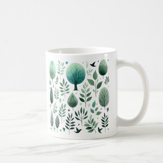 Taza De Café Silhouettes de la naturaleza - Día (Derecha)