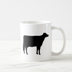 Taza De Café Silhouettes de vaca Holstein   Granja de campo