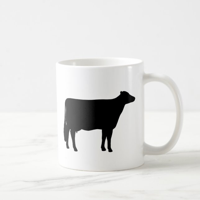 Taza De Café Silhouettes de vaca Holstein | Granja de campo (Derecha)