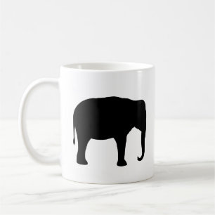 Taza De Café Silhouettes para elefantes asiáticos   Vida silves