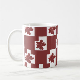Taza De Café Silhueta de flores em padrão.