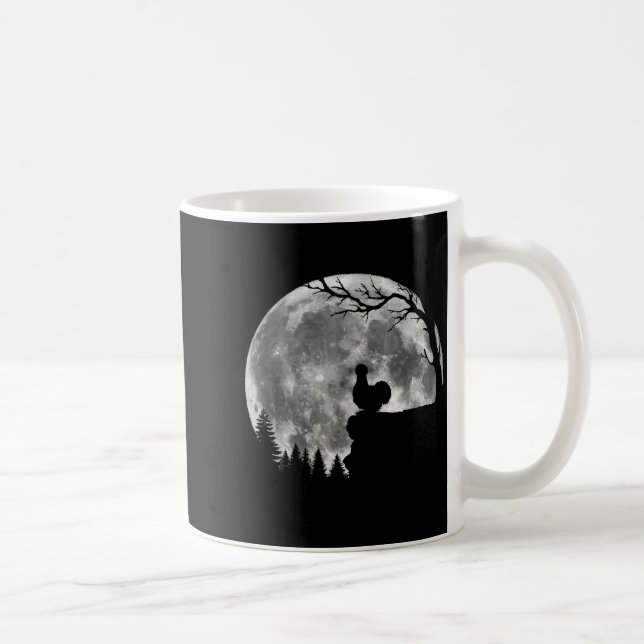 Taza De Café Silkie Chicken Moon Silhouette Funny Lazy Hallowee (Derecha)
