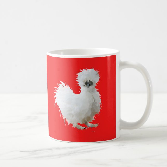 Taza De Café Silkie Chicken on Red (Derecha)