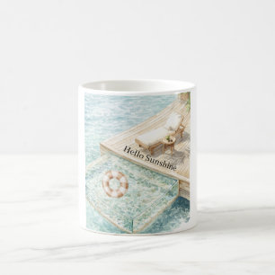 Taza De Café Silla de Salón del Océano Luz del Sol