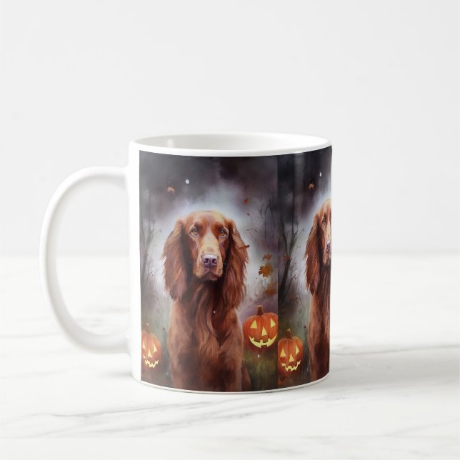 Taza De Café Sillón rojo irlandés de Halloween con calabazas te (Izquierda)