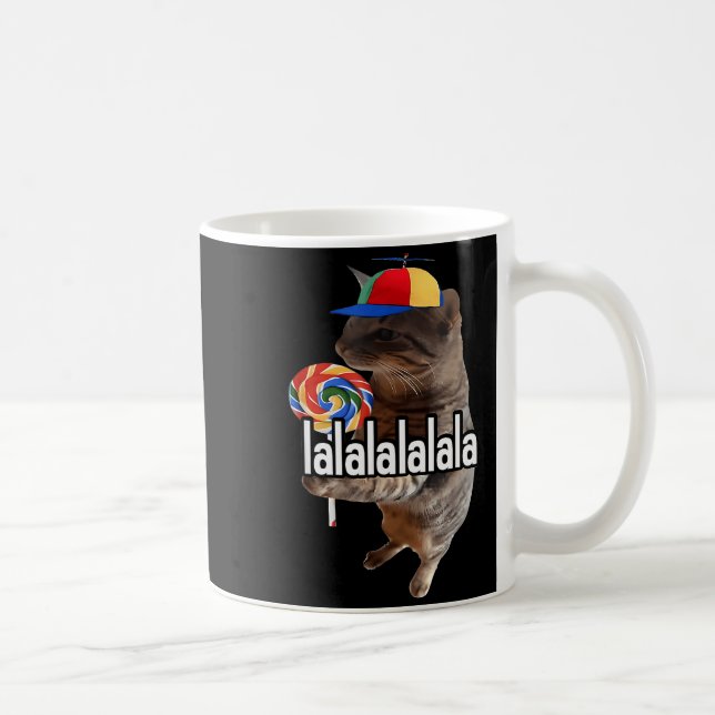 Taza De Café Silly Cat With Lollip Meme  (Derecha)