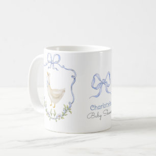 Taza De Café Silly Goose Blue Bow Whimsical Baby Shower