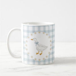 Taza De Café Silly Goose Cottagecore Blue Gingham Baby Shower
