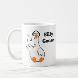 Taza De Café Silly Goose Wearing Headphones – Cute Funny Goose