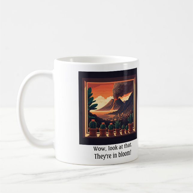 Taza De Café Silo de ventana del volcán cactus mug (Izquierda)