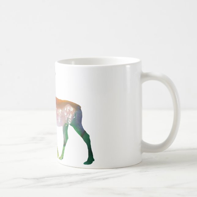 Taza De Café Silueta abstracta de los alces (Derecha)