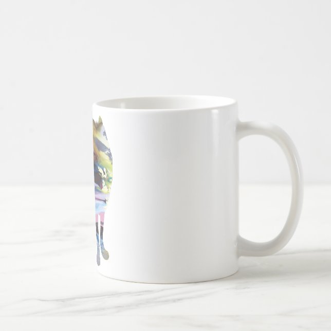 Taza De Café Silueta abstracta del lobo (Derecha)