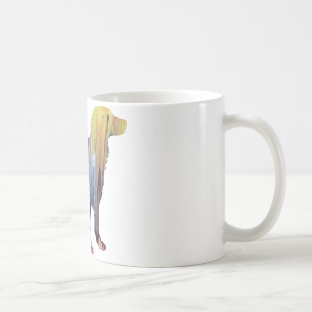 Taza De Café Silueta abstracta del perro de aguas de Bretaña (Derecha)