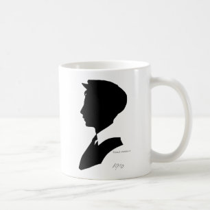 Taza De Café Silueta blanco y negro del vintage de Edwardian