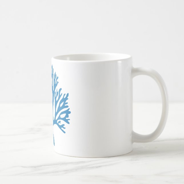 Taza De Café silueta coralina azul (Derecha)