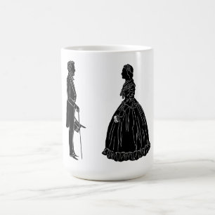 Taza De Café silueta de abraham lincoln mary todd lincoln