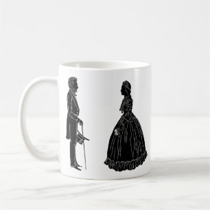 Taza De Café silueta de abraham lincoln mary todd lincoln