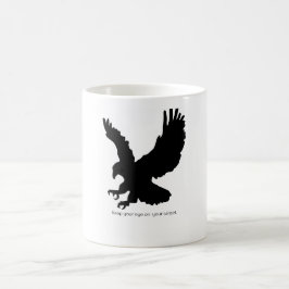 Taza De Café Silueta de Águila Motivacional Mantén Tu Ojo en Ti
