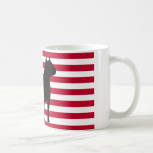 Taza De Café silueta de american staffordshire terrier bandera-
