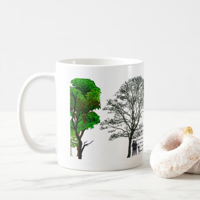 Taza De Café silueta de árbol pacífico  (Con donut)