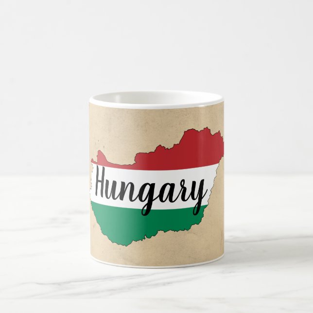 Taza De Café Silueta de bandera de Hungría (Centro)