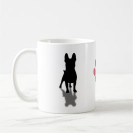 Taza De Café Silueta de Bulldog francés con pata personalizada