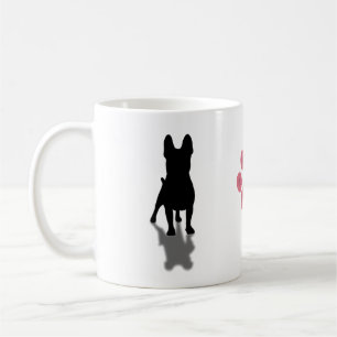 Taza De Café Silueta de Bulldog francés con pata personalizada